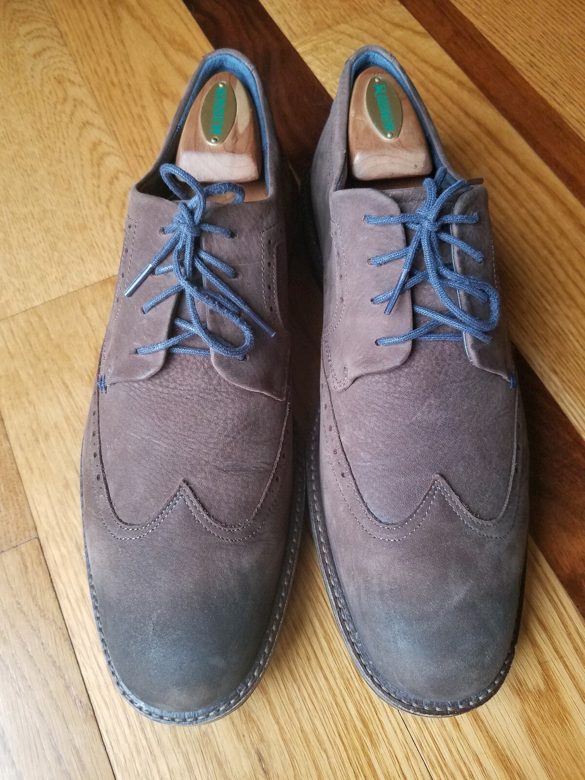 SAOLA Scarpe Oxford a coda di rondine Ecco marrone scamosciato pelle nabuk taglia Eur 45 US 11 11 5