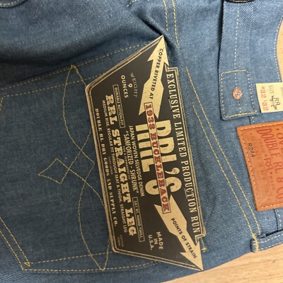 DOUBLE RL RRL straight leg 34/34 new jeans limited audition buckle