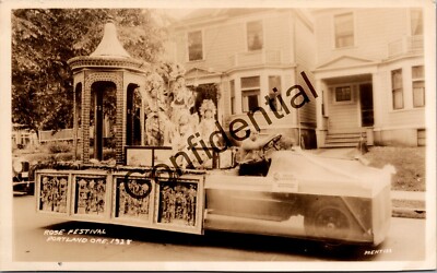 Real Photo Rose Festival Parade Truck Float Oriental Portland OR RP RPPC D651