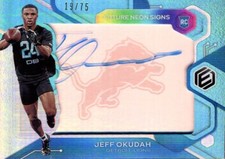 2020 Panini Elements Future Signs Blue #1 Jeff Okudah Auto /75 - NM-MT