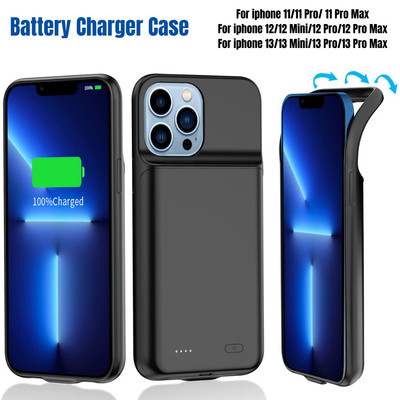 For iPhone 13 12 Mini 11 Pro Max Battery Charger Case Power Bank Protect Cover