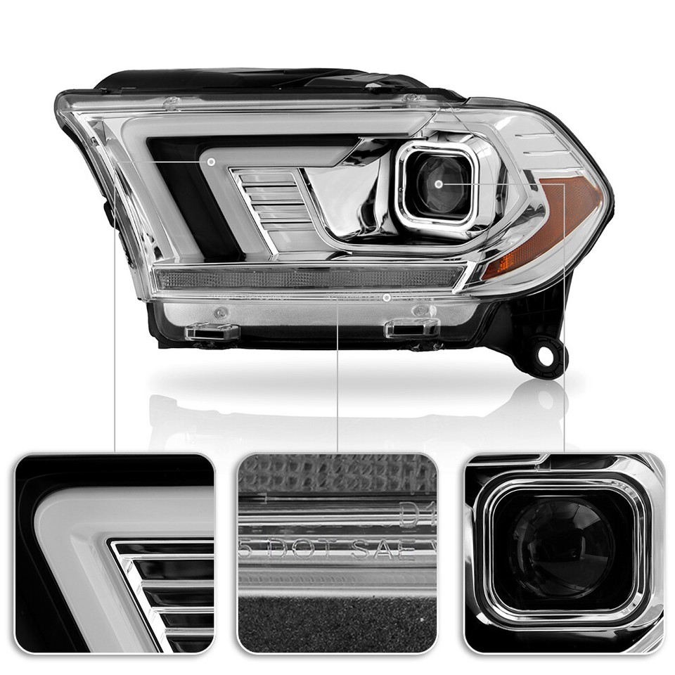 20112013 Dodge Durango Light Bar Projector Headlights w/Sequential Led