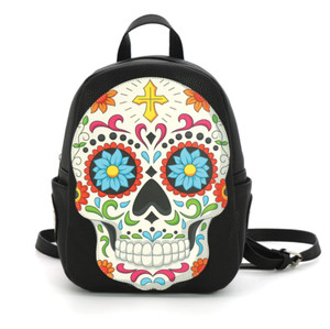 5678 Mini Backpack Purse Skull Print Fashion Leather Backpack Casual Amazon.com | Freewander Fashion Women main image 2