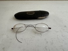 Antique Wire Frame Spectacles / Glasses w/ M.D. Pereira da Silva Case