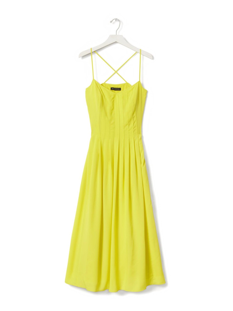 Banana Republic Pleated Strappy Maxi Dress,Neon Green SIZE 6T 6 T #176460 |  eBay