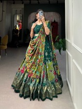 NEW PRESENTING TUSSAR SILK LEHENGA CHOLI WITH DUPATTA FOR WOMEN WEDDING WEAR
