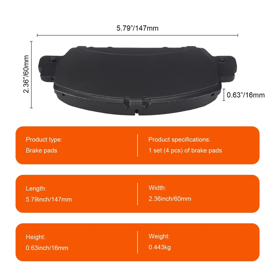 Juego de 8 pastillas de freno delanteras y traseras cerámicas para Honda HR-V 2016-2022 D1654 D1841 Foto 3 de 4