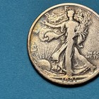 (1) Beautiful Toned Antique 1921-P Walking Liberty Half Dollar F/VF KEY DATE — photo 4
