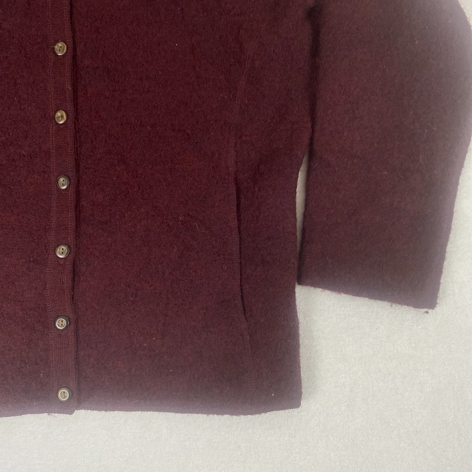 Camisa Chaqueta De Colección Van Heusen Lana Roja Granate Polar Cuello Abotonado Mediana Foto 4 de 4