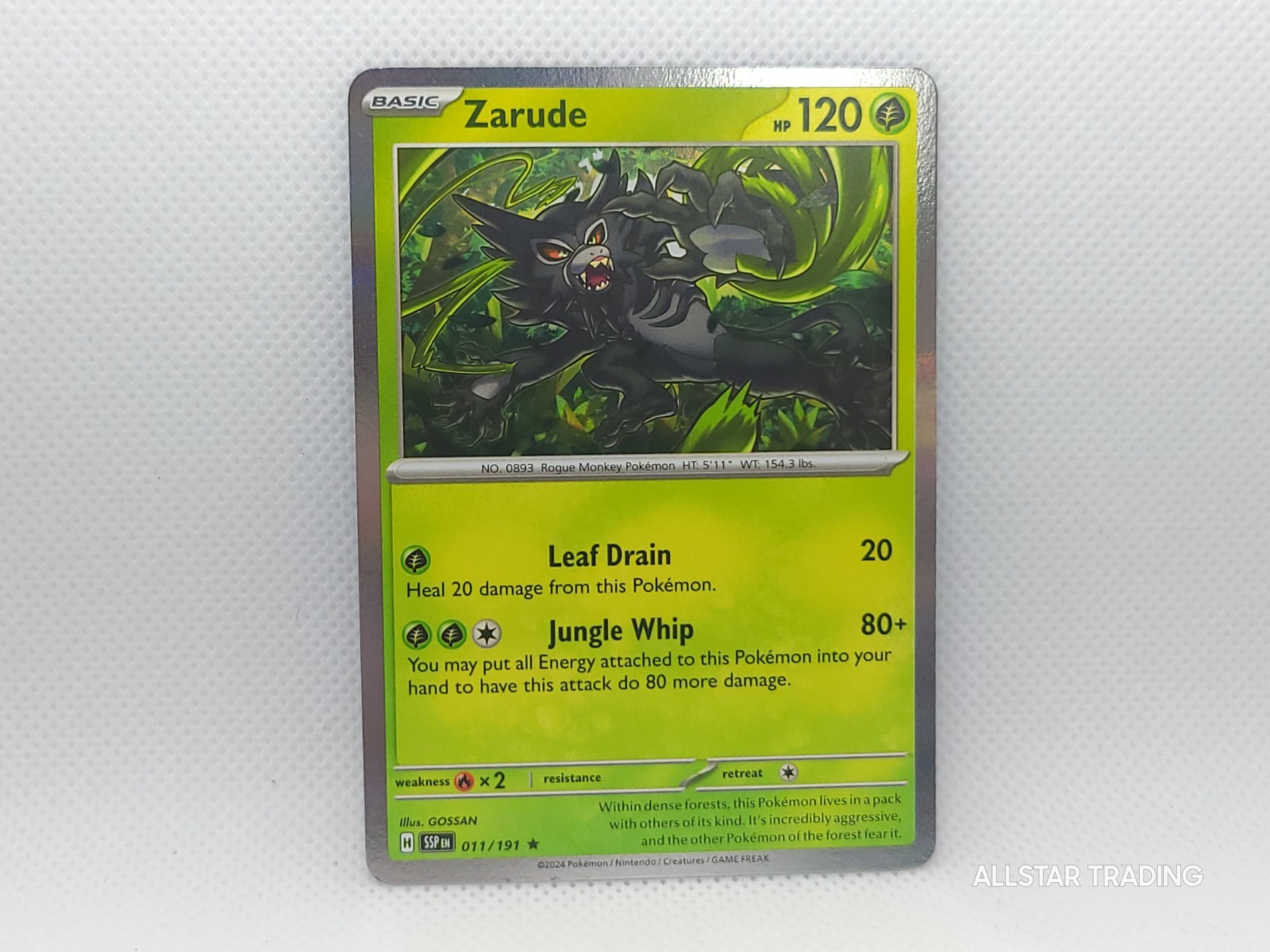 NM - Zarude 011/191 Holo Pokémon Surging Sparks Pokemon SV08 