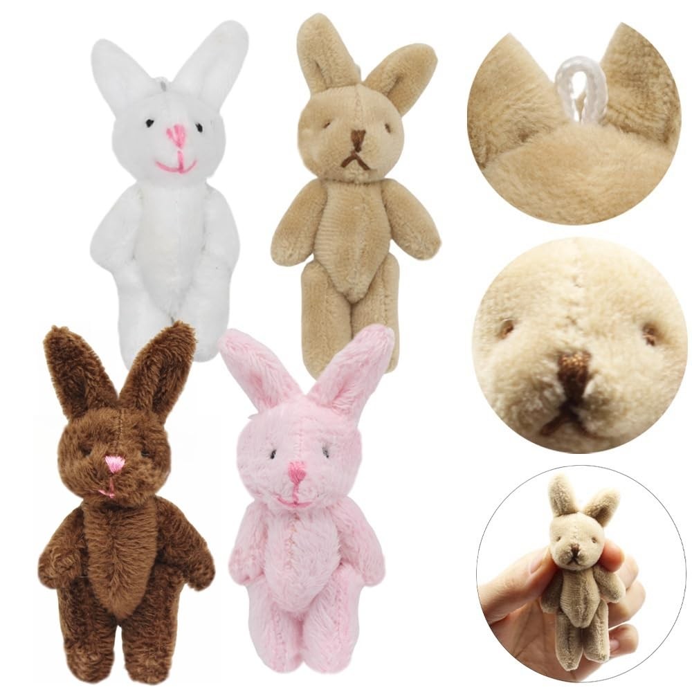 Mini Plush Bunny, 12 Pcs Tiny Stuffed Animals, 3.1 Inch Easter Bunny Doll, So