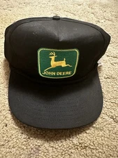 NWT John Deere PATCH Black Mesh Rope Trucker Snapback Hat Swingster Cap