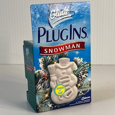 Vintage 2002 Glade PlugIns Snowman Holder & Gel Glistening Snow Fragrance Refill