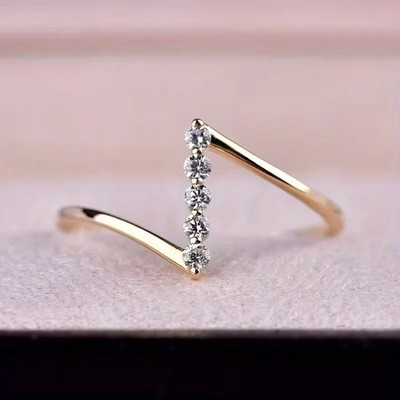 0.5 CT Round Cut Tested Moissanite Cocktail Wedding Ring 14K Yellow Gold Plated