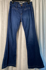 Joie Jeans Nouveau Flare Cobalt Wash Dark Blue Stretch Denim Made in USA 28 Lux