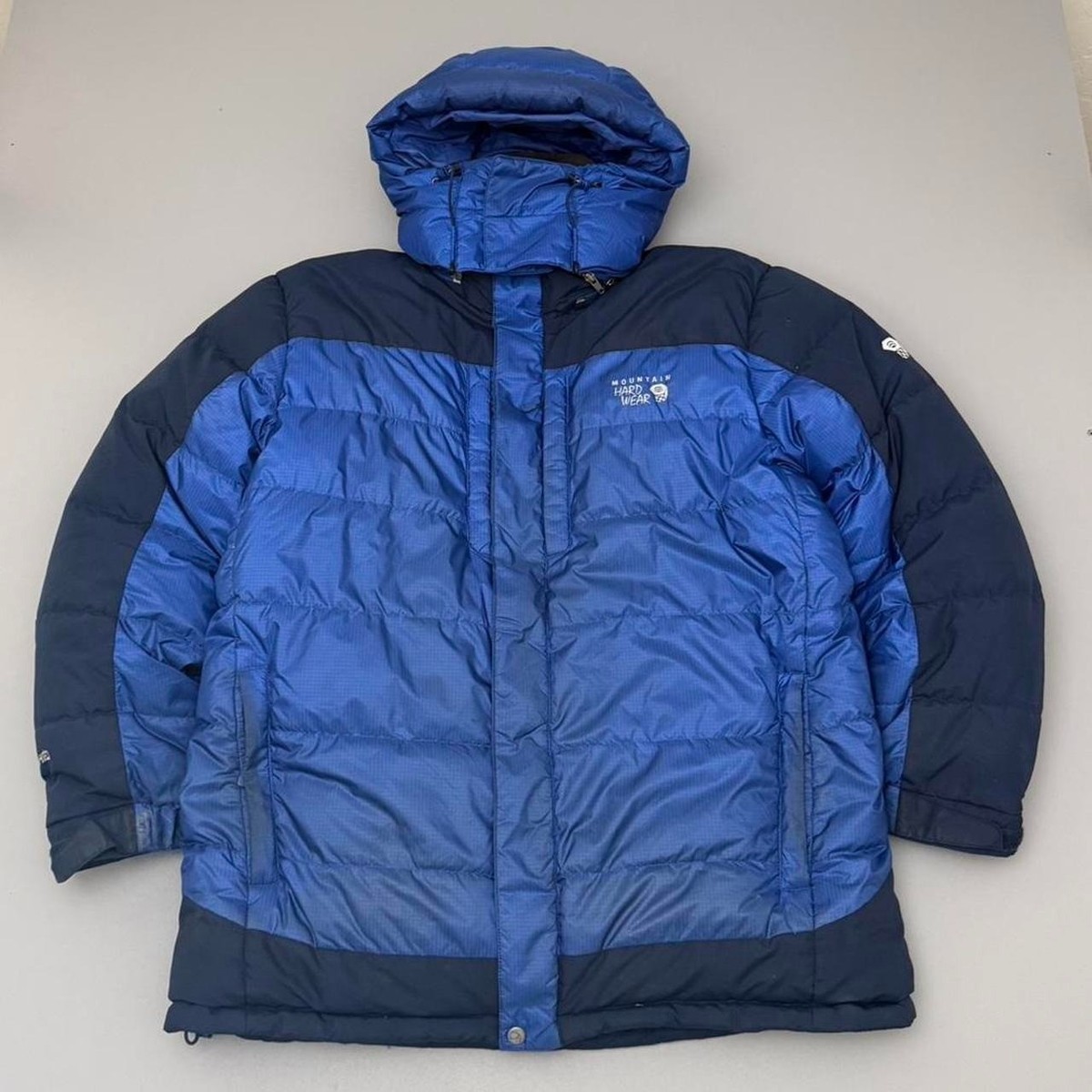 Vintage Mountain Hardwear Down Jacket Puffer Full Zip Blue Hooded 