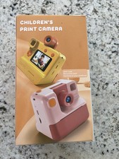 Instant Print Camera for Kids, 1080P Kids Cameras,HD Digital White Greenkinder