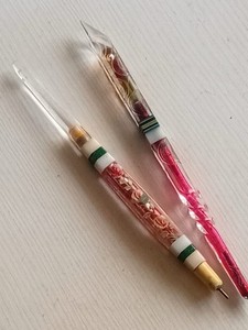 Vintage Handmade Soviet Ballpoint Pen Set Plexiglass Prison Art USSR 2pcs