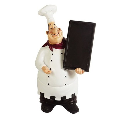 KiaoTime 98915HB Italian Chef Figurines Kitchen Decor with Chef Chalkboard Co...