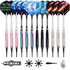 WIN.MAX Darts Plastic Tip - Soft Tip Darts Set - 12 Pcs 18 Gram with 100 Extr...
