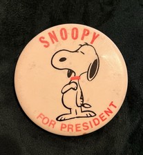 1966 Snoopy For President -2.5 Inch Round But...