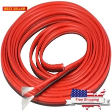 BNTECHGO 20 Gauge Flexible 2 Conductor Parallel Silicone Wire Red Black High