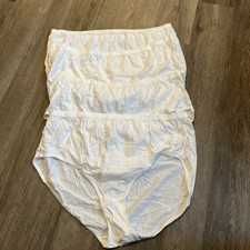 New - Just My Size - 4 Pack Women's Cotton White Briefs Size 14