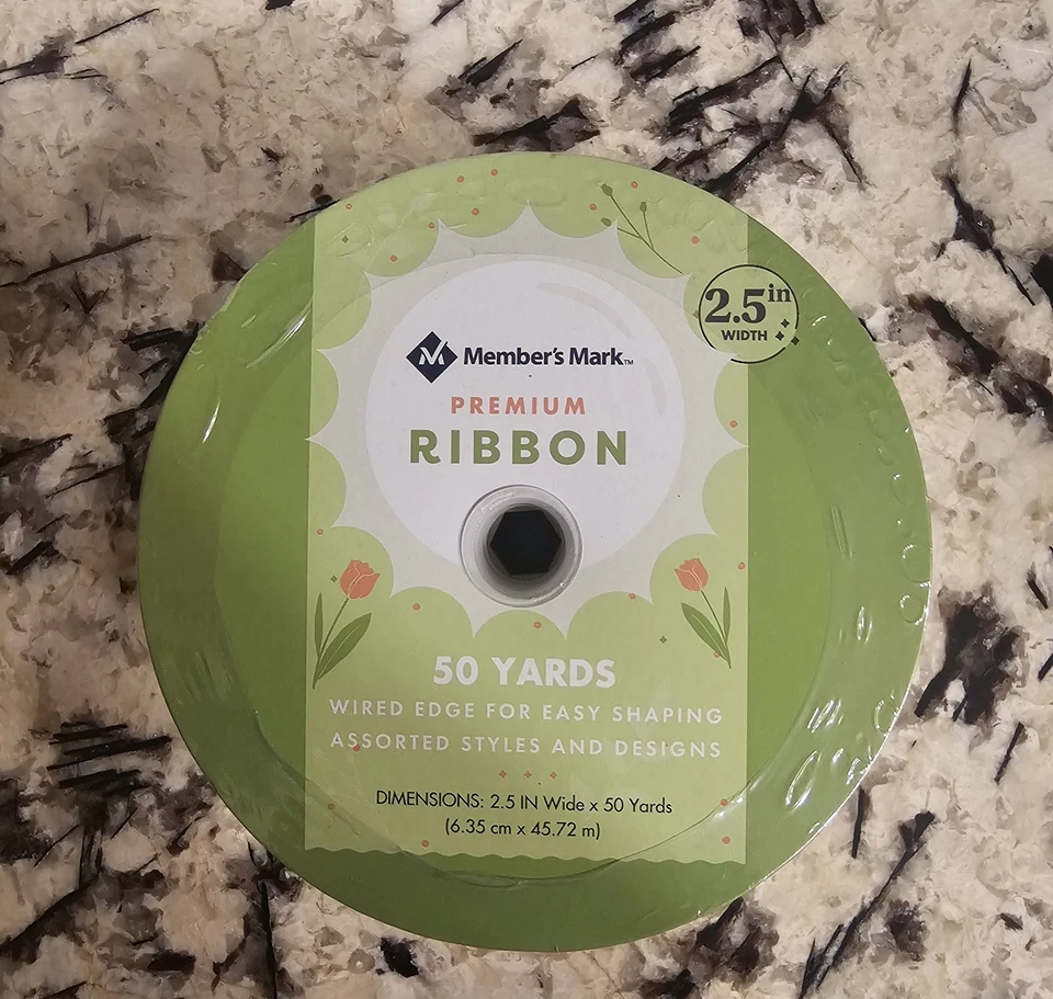Lot of 4 Member's Mark Premium Wired Ribbon 1.5” & 2.5” Wide x 50 Yards - Image 4 of 4