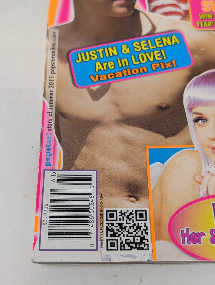 Pop Star Magazine Summer 2011 Justin Beiber Taylor Swift Selena Gomez Poster VTG Foto 2 de 4