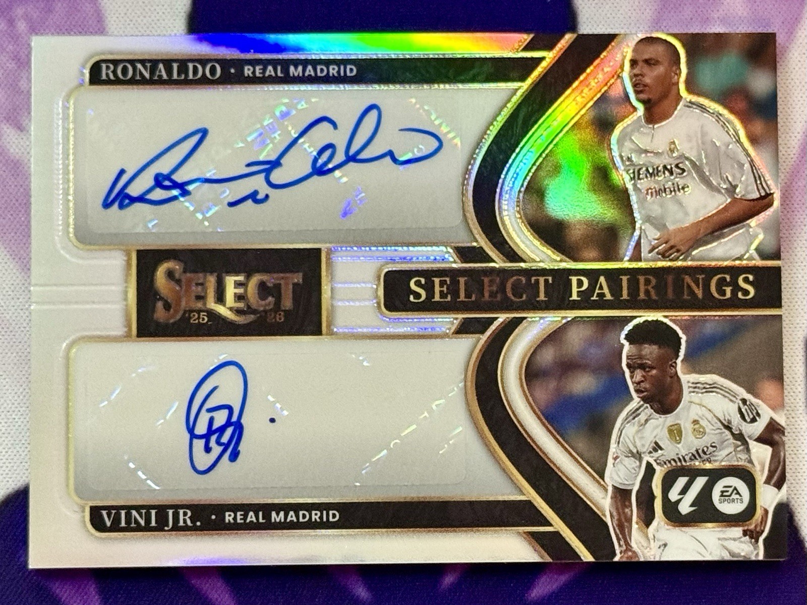 2025-26 Panini Select La Liga Ronaldo Vini Jr. Pairings Dual Silver Prizm Auto