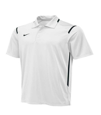 NEW Nike Men's Team Gameday Polo #658085 in WHITE with Black Accents SIZE MEDIUM