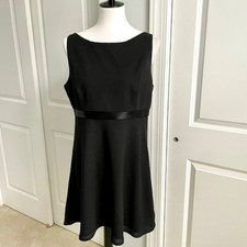 Nina P. Design Black Open Back LBD Cocktail Little Black Dress Size 14