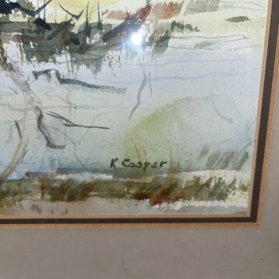 Signed Watercolor Painting Of Birds In Marsh - Image 2 of 4