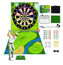 Tapis de frappe de golf double face 70"x70" jeu de puces de golf | Kit de tapis de pratique de golf