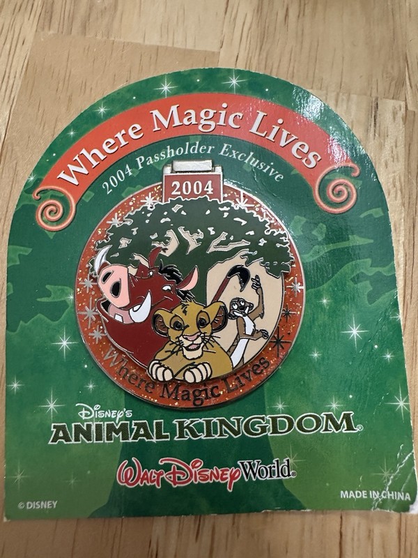 Disney 2004 Where Magic Lives Animal Kingdom Simba Timon Pumbaa Passholder Pin