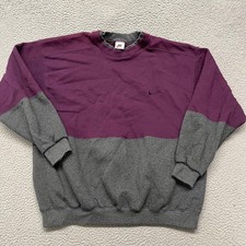 80s 90s Nike Crewneck Sweatshirt Mens XL Purple Colorblock Made In USA White Tag
