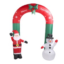 Image of 7.9ft Christmas Inflatables Santa Snowman Archway Blow Up Outdoor Decoration