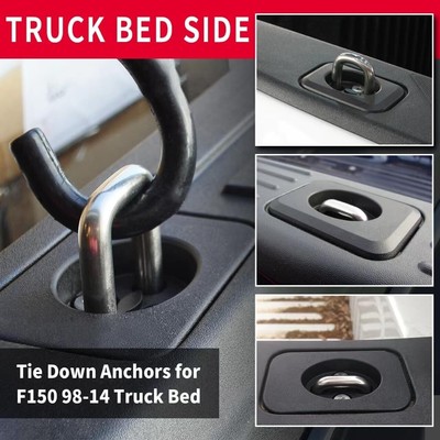 4pcs Retractable D Ring Truck Bed Tie Down Anchors for F150 Super Duty RAM GMC