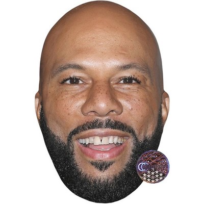 Common (Beard) Celebrity Mask, Flat Card Face, Fancy Dress Mask