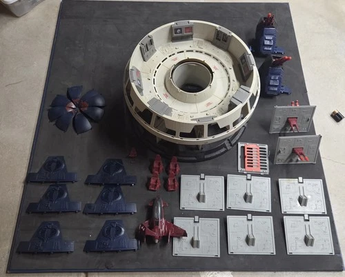 Vintage GI Joe 1986 Terror Drome Nearly Complete W/ Firebat, Blue Top Gun Bases