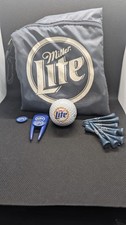 Miller Lite ditty bag golf bag with miller lite golf ball, tees, divot tool