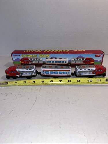 Vintage Schylling Tin Wind-Up Express Train with Box NEW