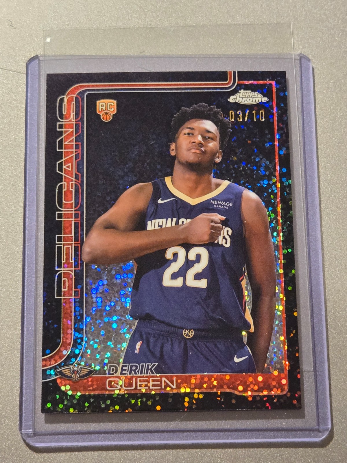 2025-26 Topps Chrome SSP Black Refractor RC Image Variation Derik Queen 3/10