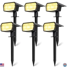 6-Pack Waterproof Solar Spot Lights, 59 LEDs, 3 Modes for Yard & Garden