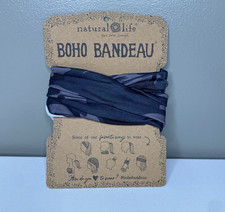 Natural Life Navy Camo Boho Bandeau Headband, Scarf, One Size Wear multiple ways