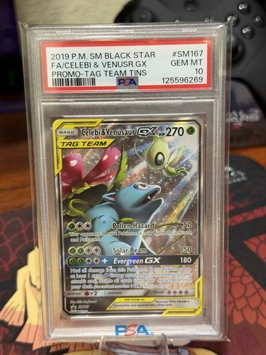 2019 Pokemon Sun Moon Tag Team Promo SM167 Celebi Venusaur GX PSA 10 145130845
