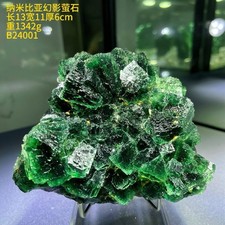 1342g Rare Natural Namibia Garden fluorite quartz crystal Mineral Specimen+stand