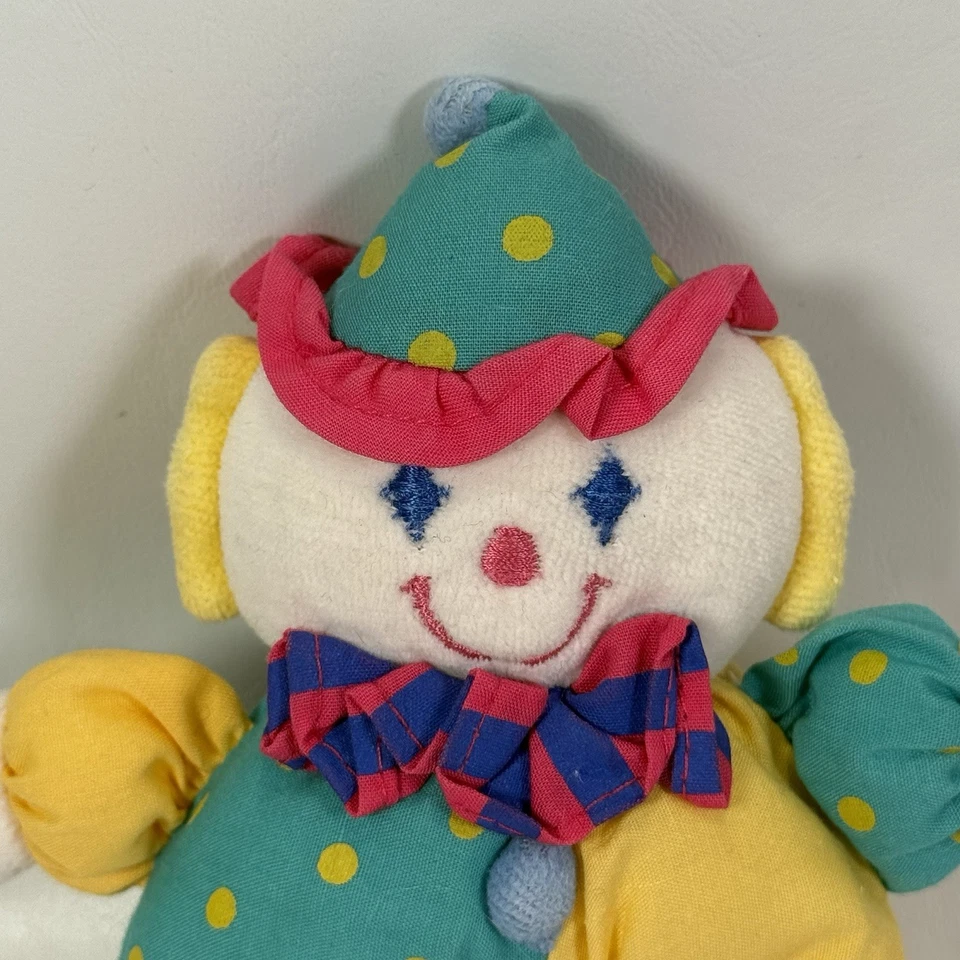"Juguete de peluche vintage para niños II payaso 5,5"" bebé Lovey 1996 lunares sin etiqueta" Foto 2 de 4