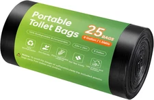 Portable Toilet Bags 25Ct 8 Gallon Compostable Thick Leakproof Camping Liners