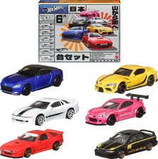 Hot Wheels Car Culture Toy 6-Pack, Set of 6 Die-Cast 1:64 Scale Japanese